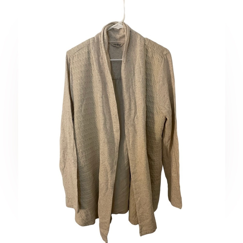 Lucky Brand Textured Cotton Viscose Linen Cardigan XL Cream